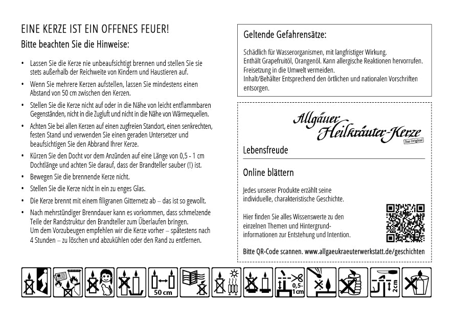 Allgäuer Heilkräuterkerze LEBENSFREUDE