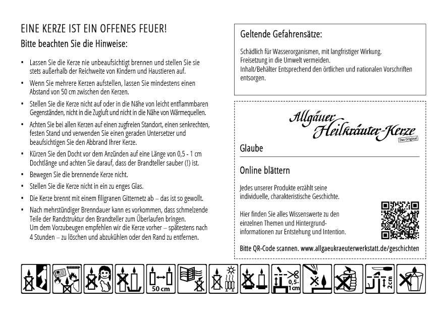 Allgäuer Heilkräuterkerze  Glaube