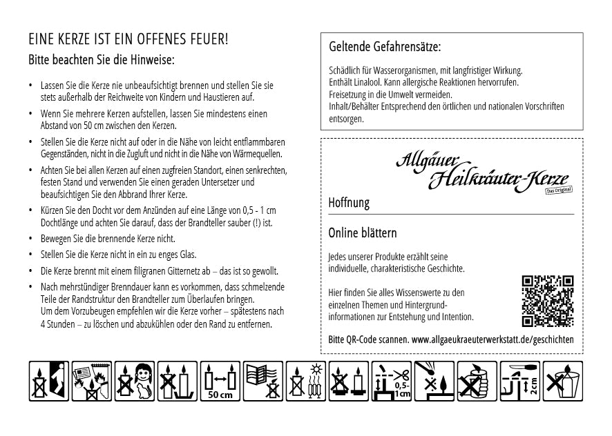 Allgäuer Heilkräuterkerze Hoffnung