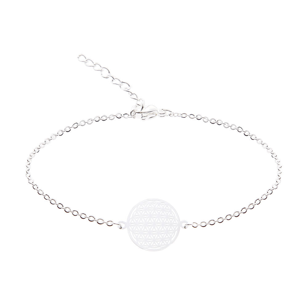 Armband - versilbert - Blume des Lebens