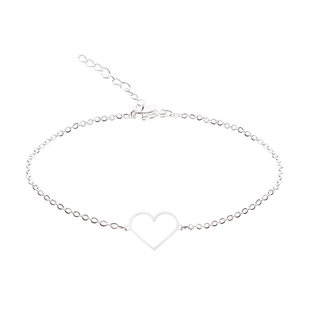 Armband - versilbert - Herz