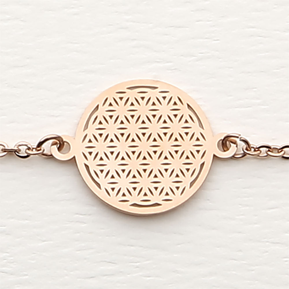 Armband - rosévergoldet - Blume des Lebens
