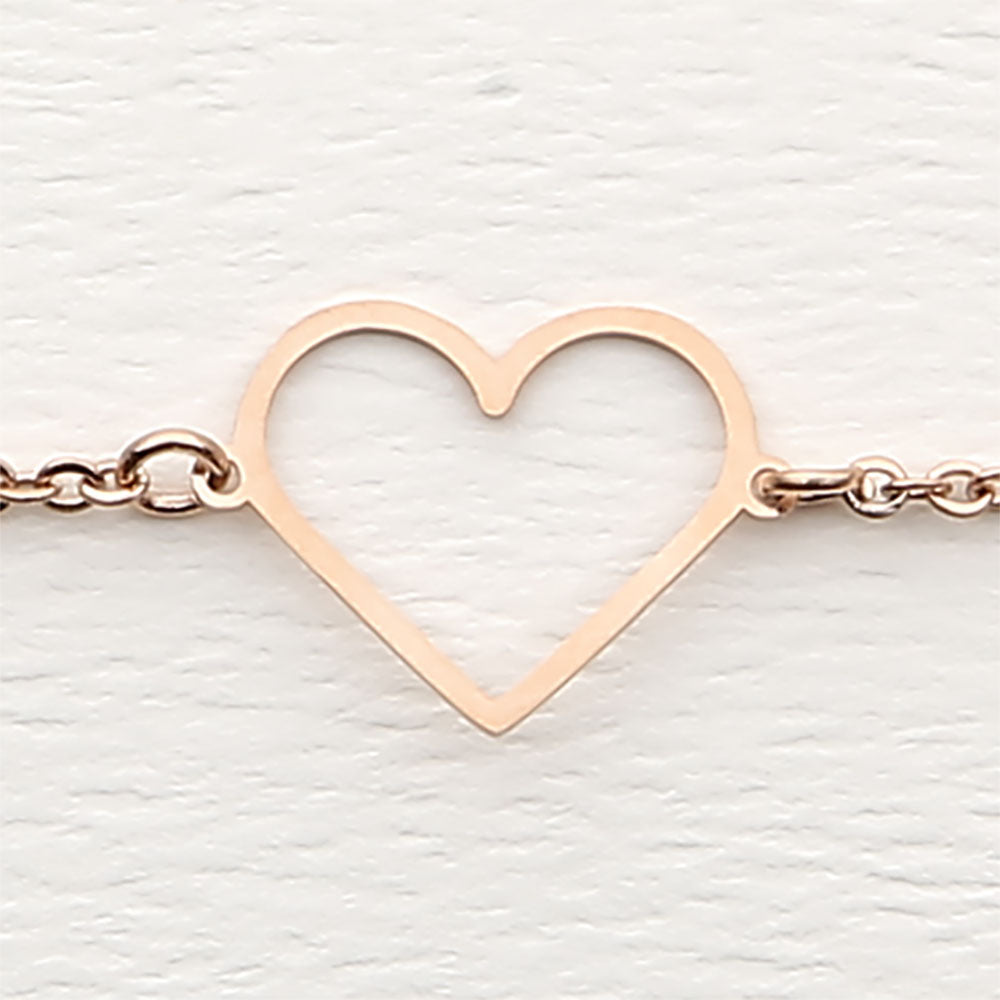 Armband - rosévergoldet - Herz