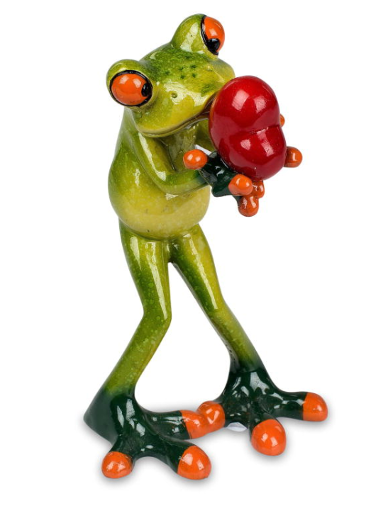 Frosch mit Herz, hellgrün, 14 cm