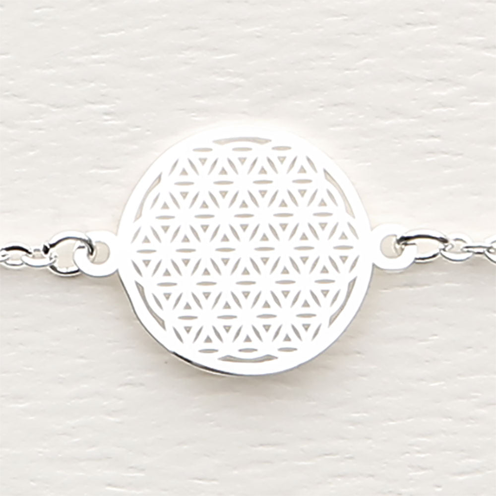 Armband - versilbert - Blume des Lebens