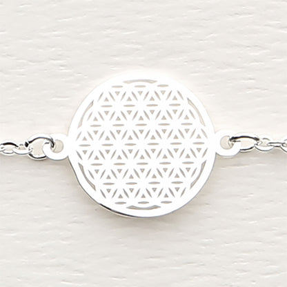 Armband - versilbert - Blume des Lebens