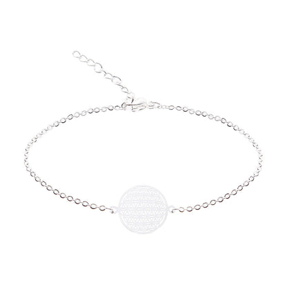 Armband - versilbert - Blume des Lebens