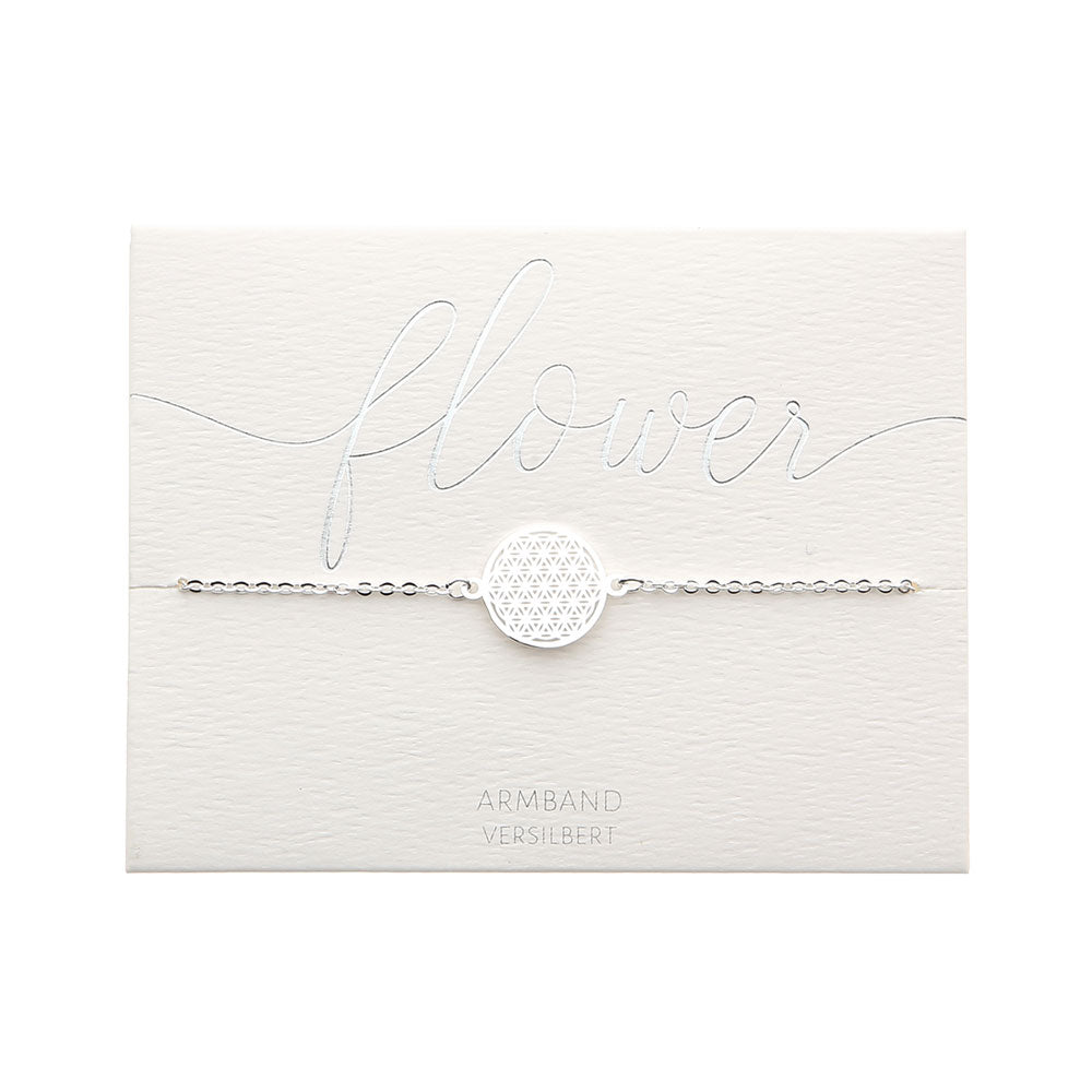 Armband - versilbert - Blume des Lebens