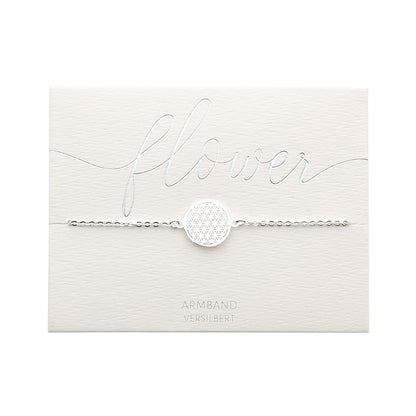 Armband - versilbert - Blume des Lebens