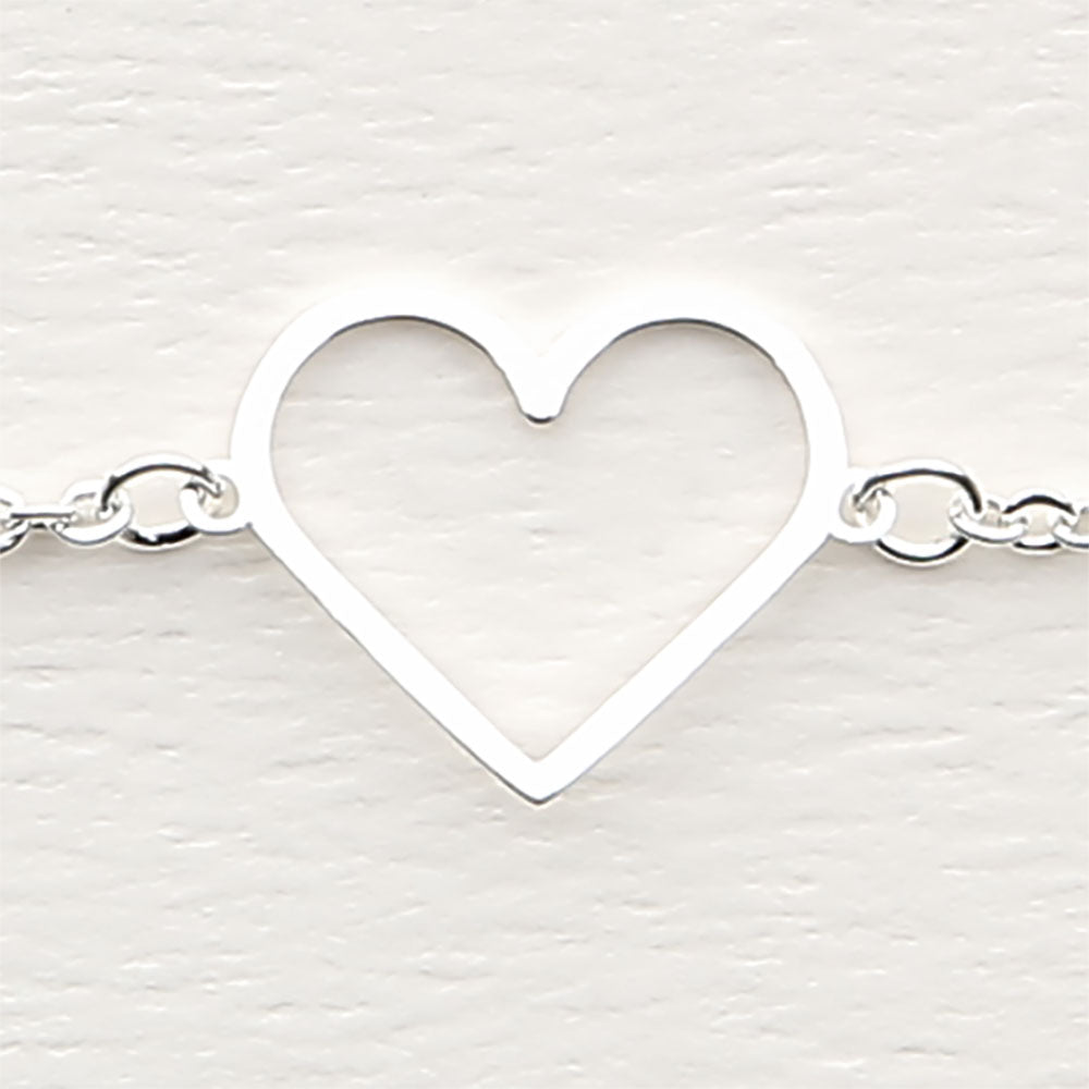 Armband - versilbert - Herz