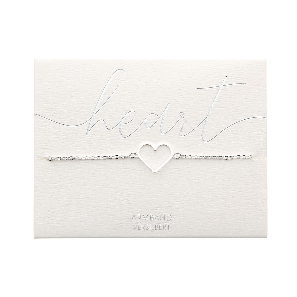 Armband - versilbert - Herz