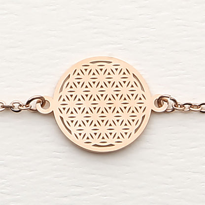 Armband - rosévergoldet - Blume des Lebens