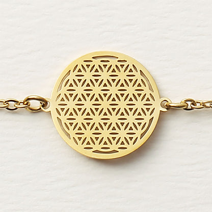 Armband - vergoldet - Blume des Lebens