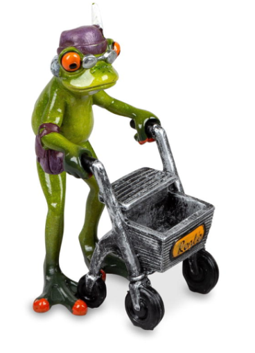 Frosch Rentnerin - hellgrün, ca. 16cm