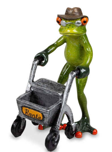 Frosch Rentner - hellgrün, ca. 16cm (Kopie)