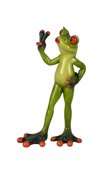 Frosch, weiblich, stehend, hellgrün, ca. 16 cm