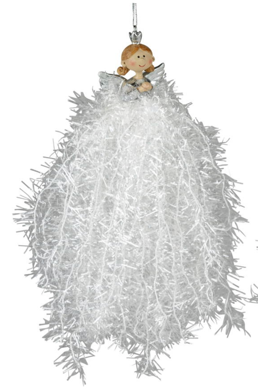 Hänger Engel mit Federn und silbernen Flügeln