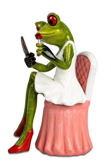 Beauty Frosch – ca. 9 x 15 cm (Dame rosa Stuhl)