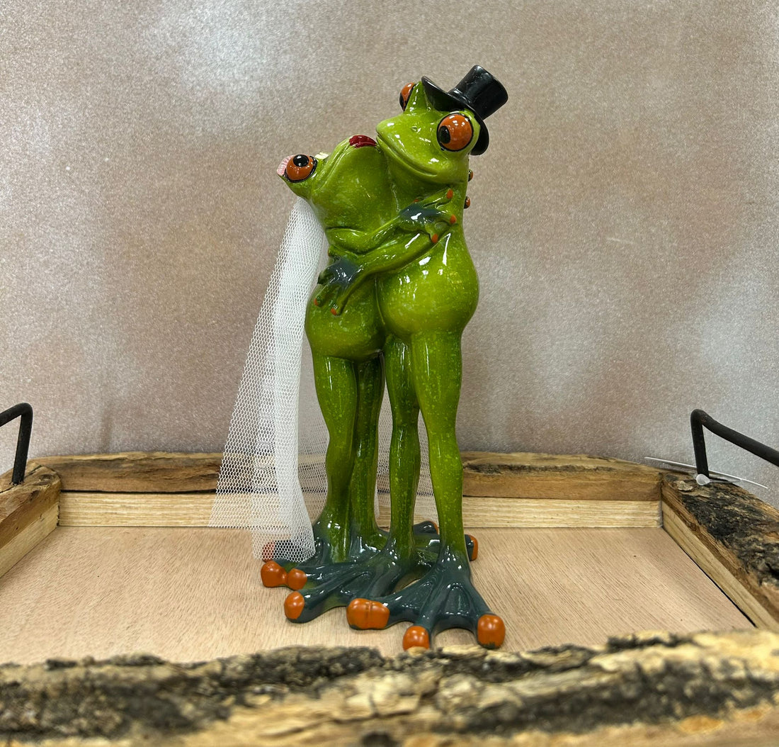 Frösche als Brautpaar – ca. 18 cm, handbemalt