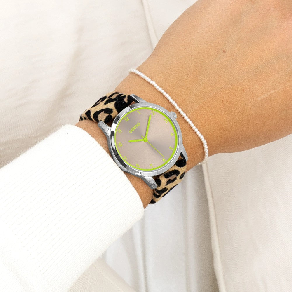 C11645 - Damenuhr - LEO silber/Lime - 38 mm M