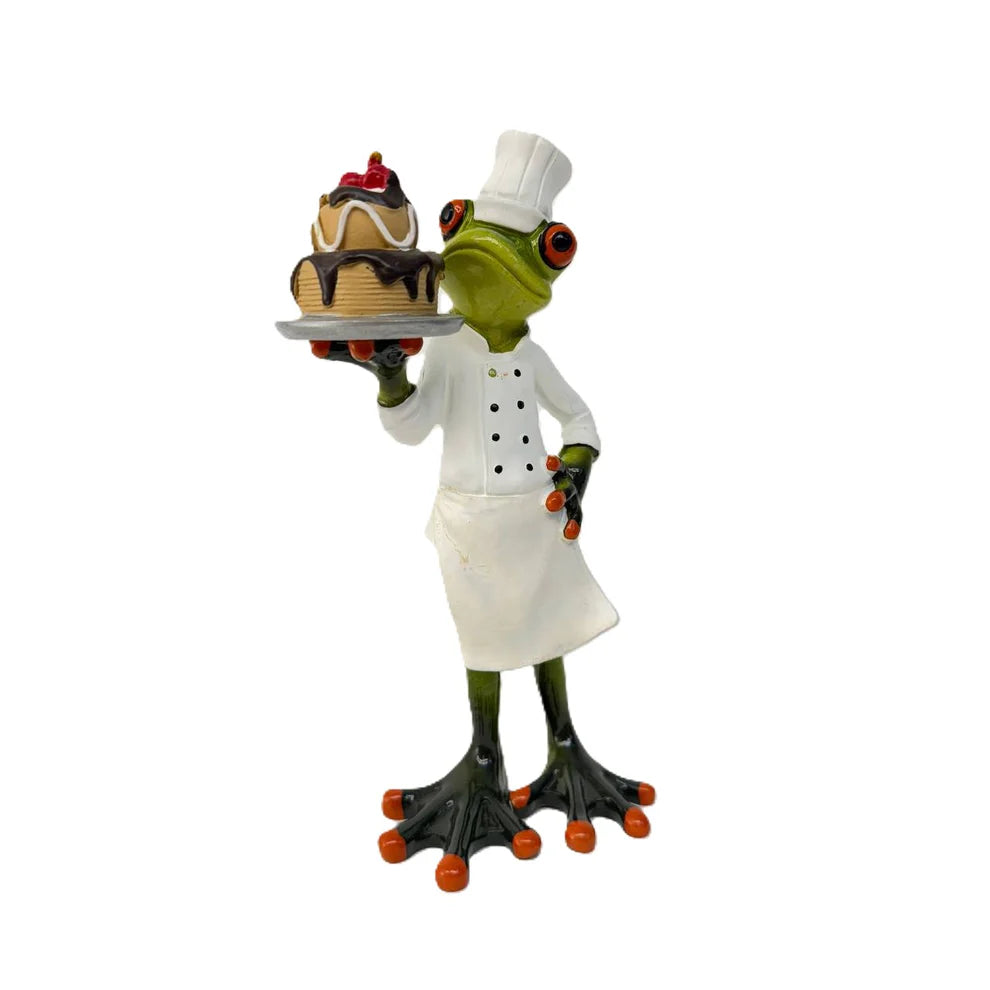 Frosch als Bäcker, hellgrün, 19 cm