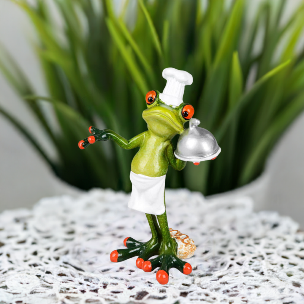 Frosch als Koch – 13 cm, handbemalt